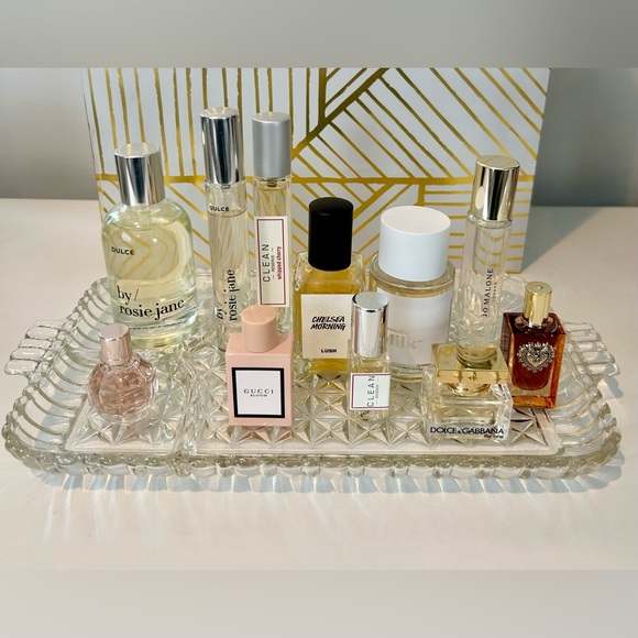 Vintage Other - ✨Vintage Pressed Glass Vanity Tray | Perfume & Skincare Display Organizer✨